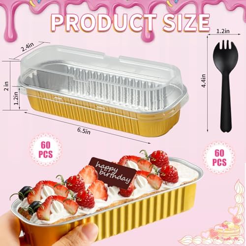 120Pcs Aluminum Min Foil Bakingi Loaf Pans with Lids and Spoons