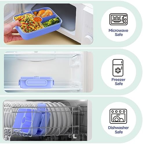 Jelife Bento Lunch Box for Kids, Large Bento-Style Leakproof Bento Boxes