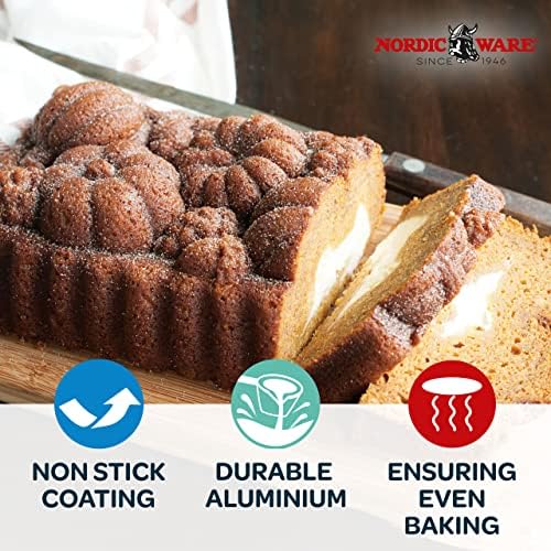 Nordic Ware Harvest Bounty Loaf Pan, 6 cup capacity (Pack of 3)