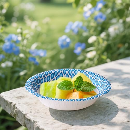 MUCHII 10 oz Paper Bowls, 300 Count Printed Disposable Small Bowls Bulk