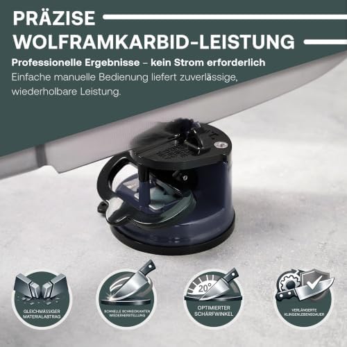 AnySharp – Editions – Easy to Use, Hands Free Knife Sharpener - Navy
