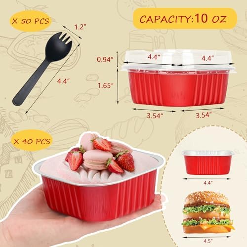 LNYZQUS 10oz Mini Cake Pans with Lids, Small Cinnamon Roll Containers
