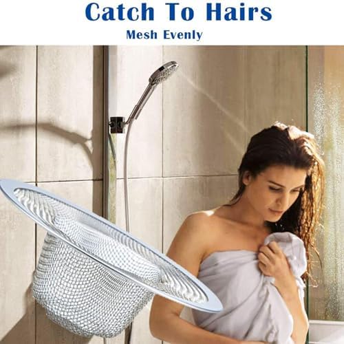 2.75" Top / 1" Kitchen Sink Drain Strainer, 2PCS Stainless Steel Filter Trap, Mesh Shower Drain Hair Catcher for Bathroom, Laundry, Utility, RV, Slop Sinks, Fast Flow Full Mesh Drain Covers Basket