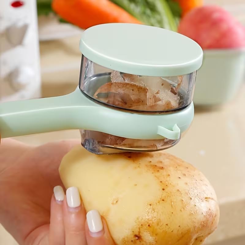 3 in 1 Swivel Potato Peeler +Vegetable Peeler with Catcher & Cleaning Brush