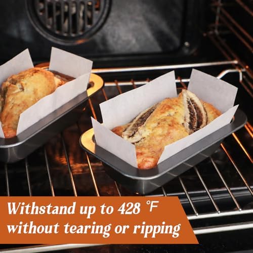 Webake 200Pcs Unbleached Parchment Paper Mini Loaf Pan Liners for 6x3 Small Banana Bread Pan, Original Precut, Non Toxic Baking Papers
