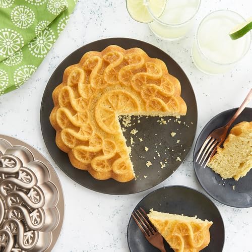 Nordic Ware Citrus Twist Pan, 8 Cup, Toffee