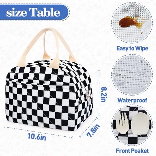 Cotton Quilted Insulated Lunch Bag, Reusable Quilted Floral Lunch Tote Bags