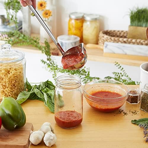 RSVP International Endurance Canning Collection Non-Reactive 18/8 Stainless Steel, Dishwasher Safe, Ladle, 13-1/2"