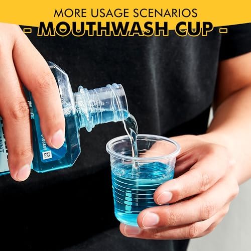 500 Pack 3 oz Plastic Cups, Bathroom Cups Disposable 3 oz, 3 Ounce Small Water Cups，Clear Mouthwash Cup for Tasting, Drinking and Party