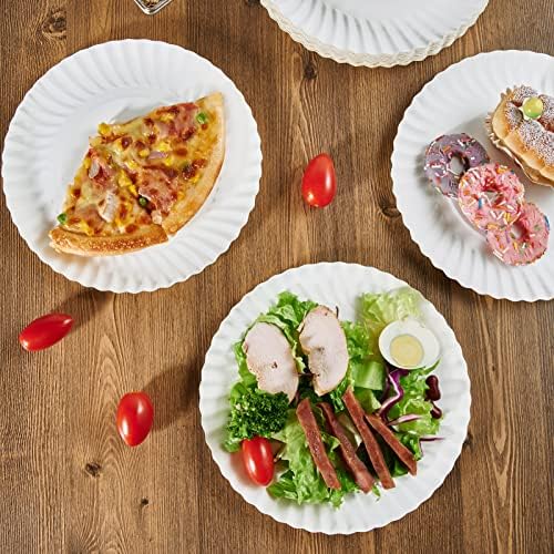 JOLLY PARTY 8.5inch 600Count White Paper Plates Everyday Disposable Plate