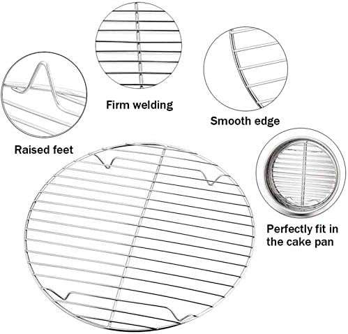 TeamFar Round Cooling Rack Set of 3, 7½ & 9 & 10½ Inch, Stainless Steel