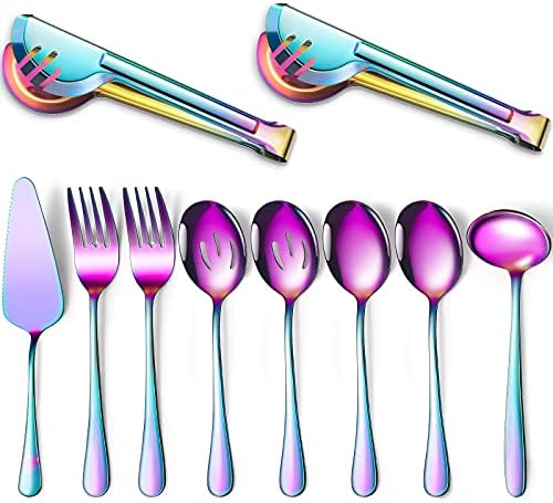 Patelai Serving Utensils Set, Rainbow, 10 Pieces