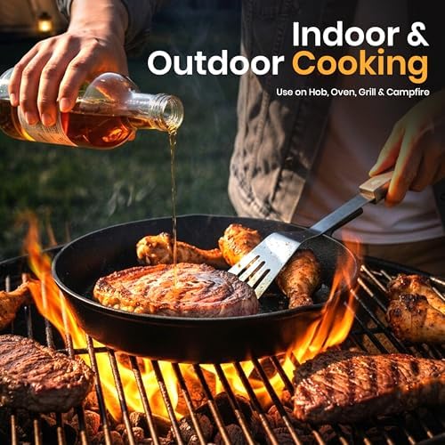 Utopia Kitchen Cast Iron Skillet Set 3 Piece 6 8 10 Inch PFAS-Free Black