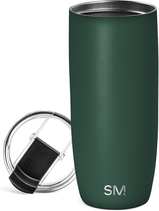 Simple Modern Voyager Tumbler with Flip Lid | Travel Coffee Mug | Insulated Stainless Steel Cold Brew Iced or Hot Coffee Cup | Gifts for Women Men Her Him | 20oz, Forest