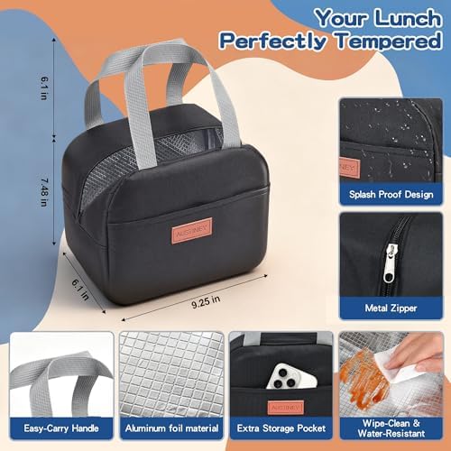 Bento Lunch Box for Adult & Kids, 1100ml Stackable Leak Proof Grey