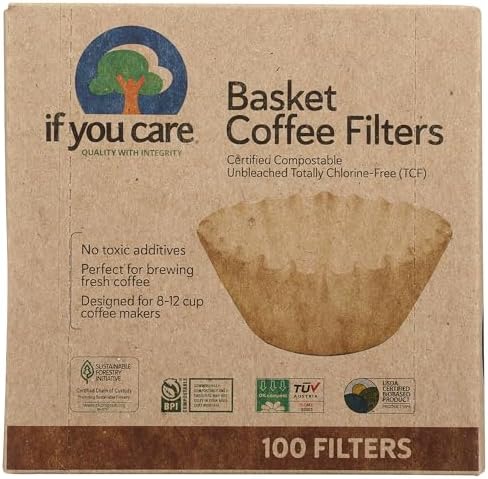 If You Care Coffee Filter Baskets ( 1x100 CT ), Fits 8-12 Cup Drip Coffee Makers