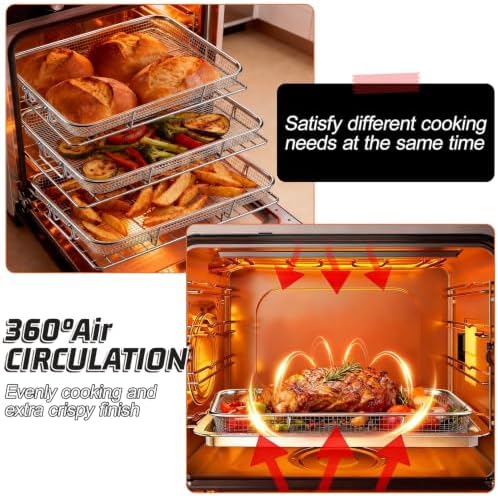 P&P CHEF 11.8 Inch Air Fryer Basket for Oven, Air Fryer Rack, 3 Pieces