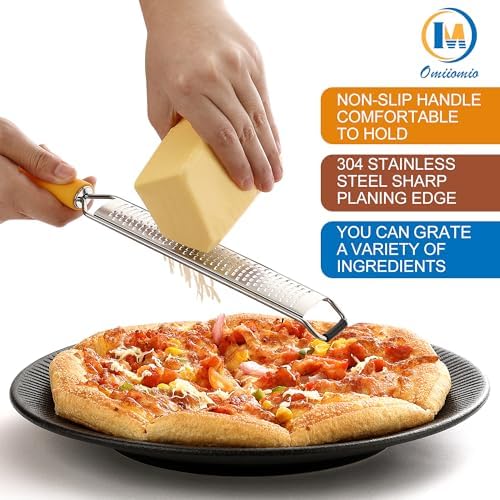 Lemon Zester & Heavy Duty Cheese Grater & Vegetable Grater — Parmesan Cheese Lemon, Garlic, Nutmeg, Chocolate, Fruits, Vegetables, Ginger - Cheese Shredder & Stainless Steel Grater