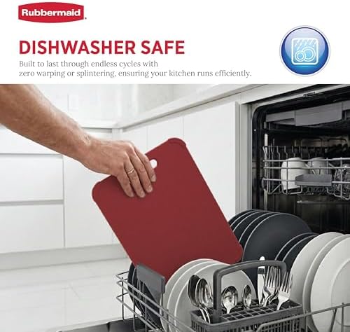 Rubbermaid 3pc Reversible Wheat Fiber Cutting Board Set | BPA Free Non Toxic Cutting Boards for Kitchen – Dishwasher Safe, Non-Slip Corners & Lightweight | For Meat, Veggies & Fruits