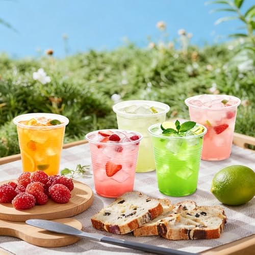 Lamosi 100 Pack 5 oz Clear Plastic Cups, Disposable Party Cups