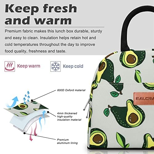 BALORAY Lunch Bag for Women Men Adult Lunch Box (Avocado), M