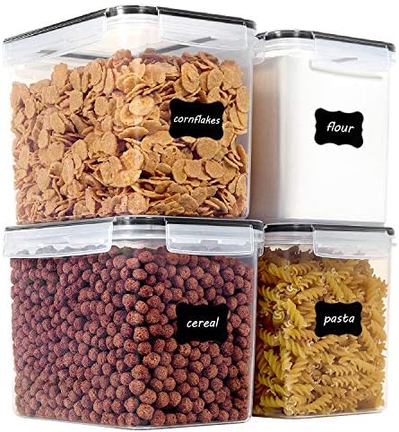 Vtopmart 3.6L Food Storage Containers, 4 PCS, Black