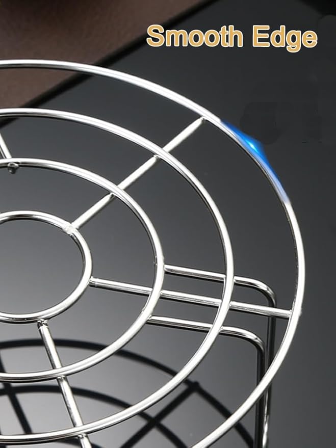 Round Cooling Racks Dia 10.2", 304 Stainless Steel Steamer Rack, Canning Rack, Cake Cooling Rack Circle Wire Cooling Rack for Air Fryer, Instapot, Cake Pans (Height 2.8",10.2"/26cm)