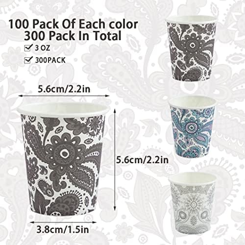 Clawsoff 300 Pack 3 oz Paper Cups Small Disposable Mouthwash Bathroom Cups
