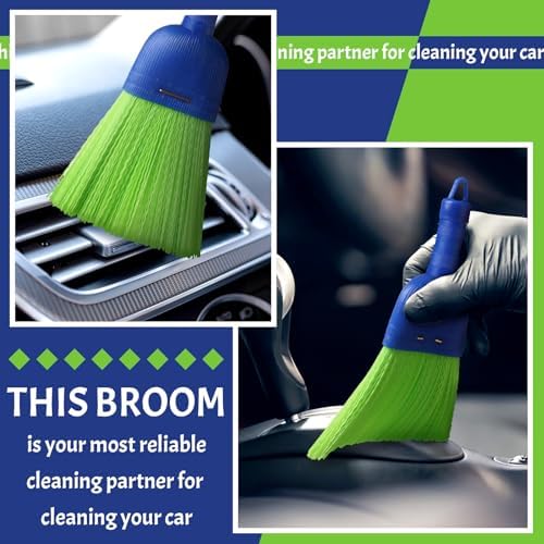 Domensi 6 Pcs Whisk Broom Poly Fiber Hand Brush with Hang Hole Car Cleaning
