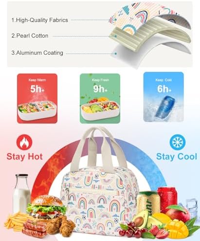 Lunch Bag for Women, Corduroy Small Insulated Lunch Box