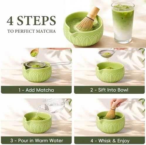 Matcha Whisk Set with Ceramic Bowl & Bamboo Chasen