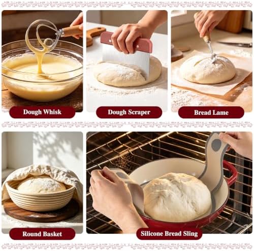 Umite Chef 6QT Enameled Dutch Oven for Sourdough Starter Kit