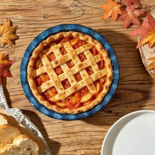 Ceramic Pie Pan for Baking[10.6 inch],Reusable NonStick Ceramic Baking Dish
