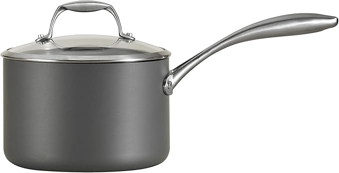Tramontina OnyxPro Hard Anodized Non Stick 3-Quart Sauce Pan with Glass Lid, Oven Safe