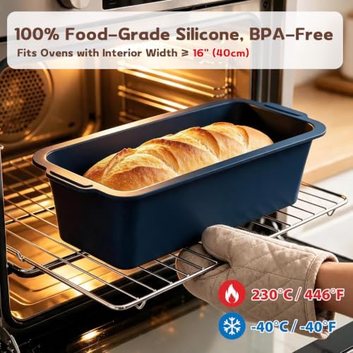 Silicone Long Bread Loaf Pan: 12x4.2x4.5 Inch Homemade Sandwich Baking Mold