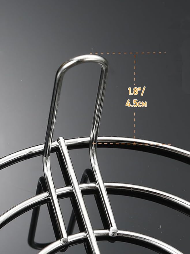 5.5 Inch Cooking Rack with 1.8" Height Legs Round Stainless Steel Baking and Cooling Steaming Rack Cookware Fit for Air Fryer Instant Pot Pressure Cooker Canning (Height 1.8",5.5"/14cm)