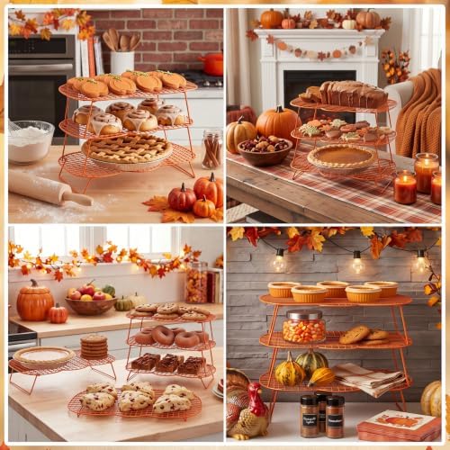 Frienda 3 Tier Thanksgiving Pumpkin Cooling Rack Collapsible 16x12", 2 Pcs