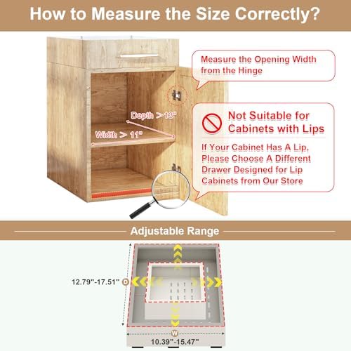 Fokyfok Pull out Cabinet Organizer,11"-16"W,13"-17"D,Expandable,Adhesive