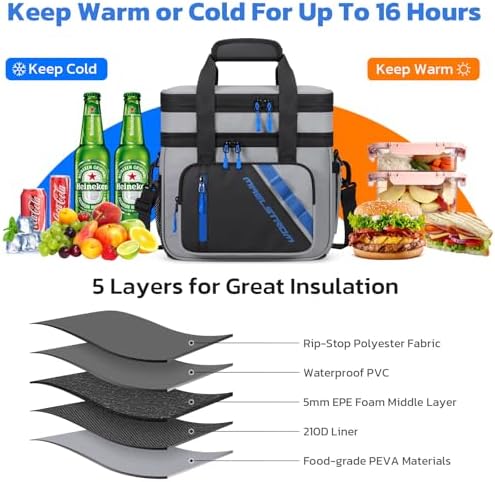 Maelstrom Insulated Lunch Box, 20L Double Deck Cooler Bag for Men Women