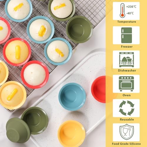 Webake 36 Pcs Platinum Silicone Puto Molder Filipino Small-Size, 2.2" Reusable Kutsinta Molder for Steamer, Plastic Replacement Baking Cup, BPA-Free and Non-Stick, Great for Bite-Size Muffin, Tart
