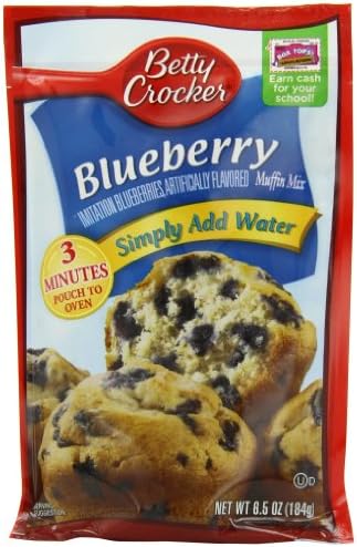 Betty Crocker Blueberry Muffin Mix, 6.5 oz Pouch (Pack of 24)
