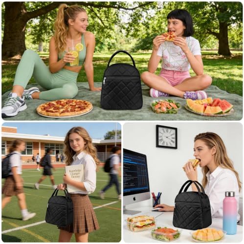 Paquesta Lunch Bag Women Stylish Quilted Lunch Boxes for Adult