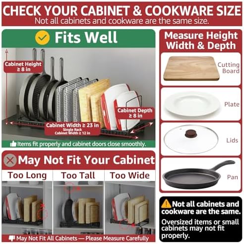 HzTinT Cutting Board and Baking Tray Cookie Sheet Organizer for Cabinet