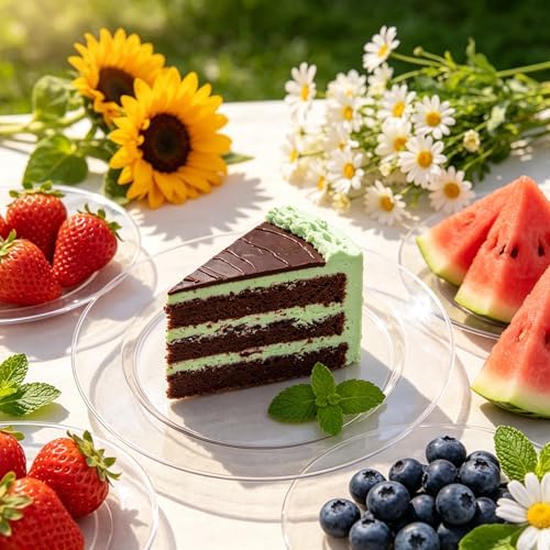 FLOWERCAT 60PCS Clear Plastic Plates - Disposable Clear Plates Heavy Duty for Fall Party/Wedding/Birthday- Include 30PCS 10.25inch Dinner Plates and 30PCS 7.5inch Dessert/Salad Plates