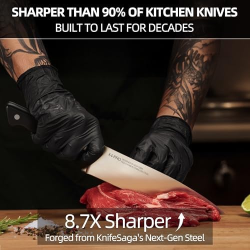 KnifeSaga Japanese Knife Set with Sharpener, Premuim, Razor Sharp, 15 Pcs