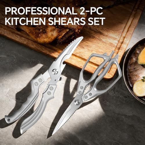 2PCS Kitchen Shears Set Multi-Purpose Kitchen Scissors for Food Heavy Duty
