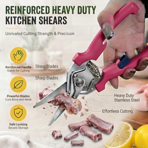 Kitchen Scissors, Stainless Steel Poultry Shears, Sharp Heavy Duty Scissors
