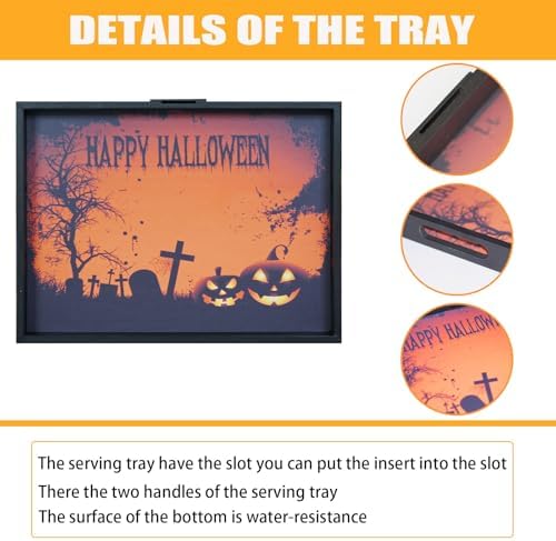 Krismax Halloween Decorations Decorative Serving Trays and Platters Pumpkin Tray - Snacks Bowl Candy Dish - for Breakfast, Lunch, Dinner, Appetizers - Food Tray