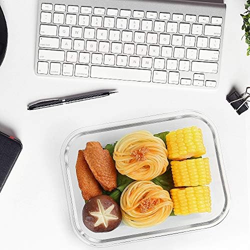M MCIRCO 10 Pack,22 oz Glass Food Storage Containers with lids, Green