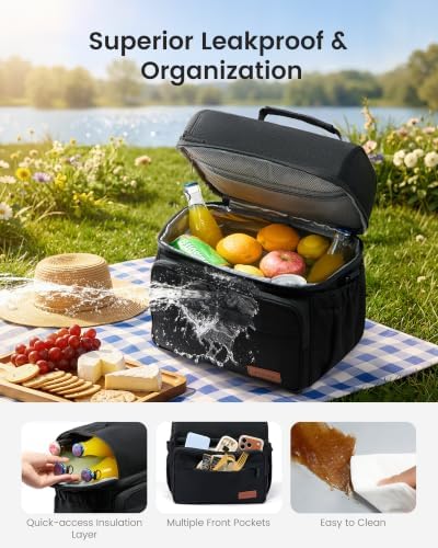 LOVEVOOK Lunch Bag for Men Women, Insulated Lunch Box, Large Cooler Lunbox